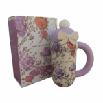 Tasse isotherme floral avec paille et couvercle – Image 2