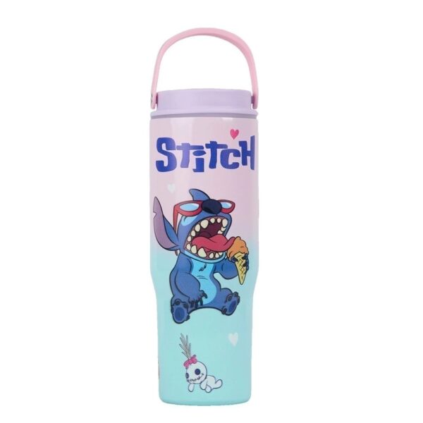 Tasse isotherme en acier inoxydable Stitch rose