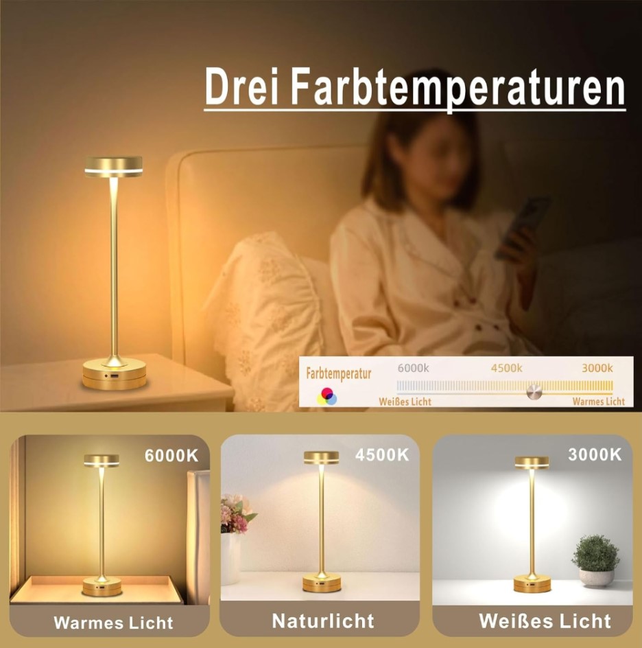 veuilleuse-table-chambre-tactile-maison-décoration -tunisie-doré-rechargeable-GRIS-2 - Copie Lampe de table tactile LED rechargeable – Image 8