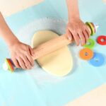 Rouleau à pâtisserie en bois avec 4 anneaux d'épaisseur réglables