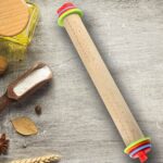 Rouleau à pâtisserie en bois avec 4 anneaux d'épaisseur réglables – Image 5