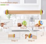 Rouleau à pâtisserie en bois avec 4 anneaux d'épaisseur réglables – Image 6