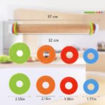 Rouleau à pâtisserie en bois avec 4 anneaux d'épaisseur réglables – Image 2