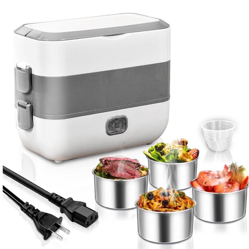 Boîte-lunch-électrique-en-acier-inoxydable-promodeal-tunisie Boîte à lunch électrique à vapeur – Image 1