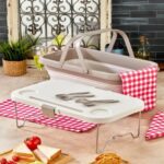 Panier en silicone pliable avec table pour camping  24 L