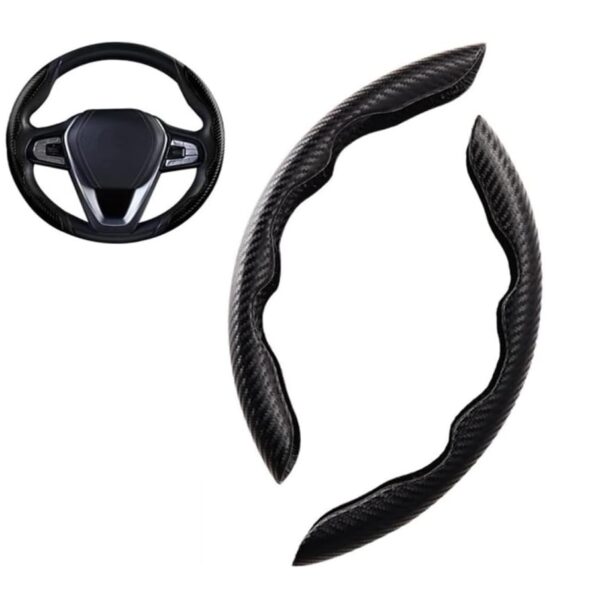 Housse de volant pour voiture antidérapante en fibre de carbone