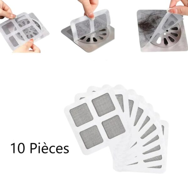 Paquet de 10 Autocollants jetables pour drain de cheveux