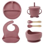 Ensemble e couverts bébé en silicone