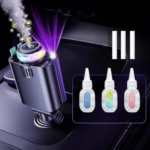 Chargeur Voiture Rétractable 5-en-1  (Diffuseur de parfum  & Ambiance LED)