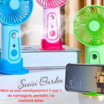 Mini ventilateur rechargeable brumisateur avec support telephone – Image 5