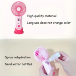 Mini ventilateur rechargeable brumisateur avec support telephone – Image 2