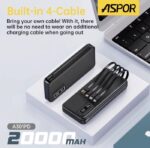 Power Bank 20000 mAh 22.5W –  Câbles Intégrés 4-en-1 – Image 3