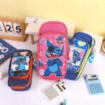 Grande Trousse Scolaire Stitch Avec Porte-Clés Offert
