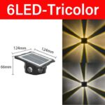 Applique Murale Solaire Carrée 6 LED Tricolore  YC-SW2801-6 – Image 3