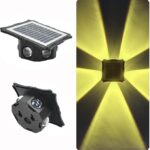 Applique Murale Solaire Carrée 8 LED Multi-Directions  YC-SW2801-8