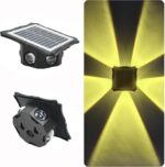 Applique Murale Solaire Carrée 8 LED Multi-Directions  YC-SW2801-8