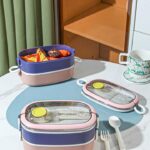 Boîte à Lunch 2 Étages avec Couvercle (1,6 L) – Omio