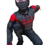 Déguisement Spiderman Noir Musclé Enfant avec Masque