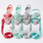 Gourde Enfant Rabbit & Bear Transparente avec Paille