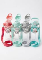 Gourde Enfant Rabbit & Bear Transparente avec Paille