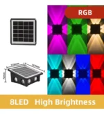 Applique Solaire LED Extérieure 8 Faisceaux (IP65 - Capteur Automatique) – Image 3
