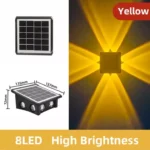 Applique Solaire LED Extérieure 8 Faisceaux (IP65 - Capteur Automatique)