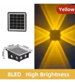 Applique Solaire LED Extérieure 8 Faisceaux (IP65 - Capteur Automatique)