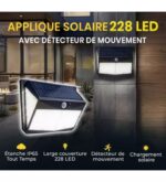 Projecteur Mural Solaire 228 LED avec Détecteur de Mouvement YC-SW6081-PIR