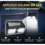 Projecteur Mural Solaire 40 LED avec Détecteur de Mouvement YC-SW8019-PIR