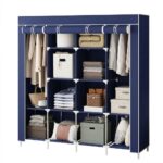 Armoire de Rangement en Tissu Pliable 12 Étagères JBY28170 - Bleu