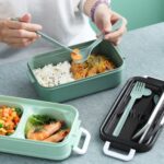 Lunchbox à 2 Étages Grande Capacité avec Couverts & Chopsticks – Image 5