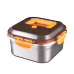 Boîte Alimentaire en Inox 2000 ml avec Couvercle Transparent