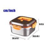 Boîte Alimentaire en Inox 2000 ml avec Couvercle Transparent – Image 6