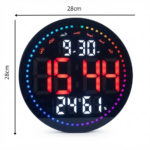 Horloge Murale Digitale LED Ronde avec Télécommande – Image 5