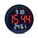 Horloge Murale Digitale LED Ronde avec Télécommande – Image 3