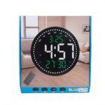 Horloge Murale Digitale LED Ronde avec Télécommande – Image 4