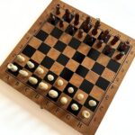 Jeu de Société 3 en 1 en Bois - Échecs, Dames et Backgammon