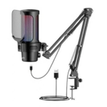 Kit Microphone USB Studio avec Bras Articulé et Filtre Anti-Pop