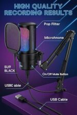 Kit Microphone USB Studio avec Bras Articulé et Filtre Anti-Pop – Image 2