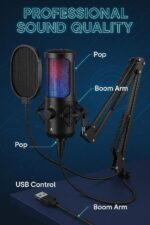 Kit Microphone USB Studio avec Bras Articulé et Filtre Anti-Pop – Image 3