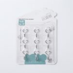 Lot de 9 Crochets Adhésifs Muraux Transparents Résistants - Carré