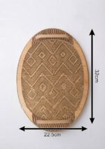 Lot de 2 Plateaux de Service Ovales en Bambou et Rotin Tressé – Image 4