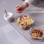 Lot de 3 Boîtes Repas Carrées en Verre – Image 3