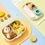 Lunchbox Hello Dino Double Étage avec Couverts et Pot à Sauce – Image 3