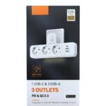Multiprise 3 Prises avec 2 Ports USB-A et 1 Port USB-C (NO:217U)