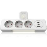 Multiprise 3 Prises avec 2 Ports USB-A et 1 Port USB-C (NO:217U) – Image 2
