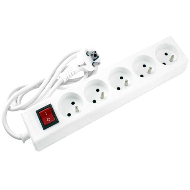 multiprise-stiel-5-sorties-2pt-avec-interrupteur-blanc Multiprise STIEL Blanc 5 Sorties 2P+T avec Interrupteur – Image 1