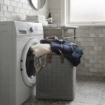 Panier à Linge en Tissu peluche avec Poignées en Cuir – Image 2