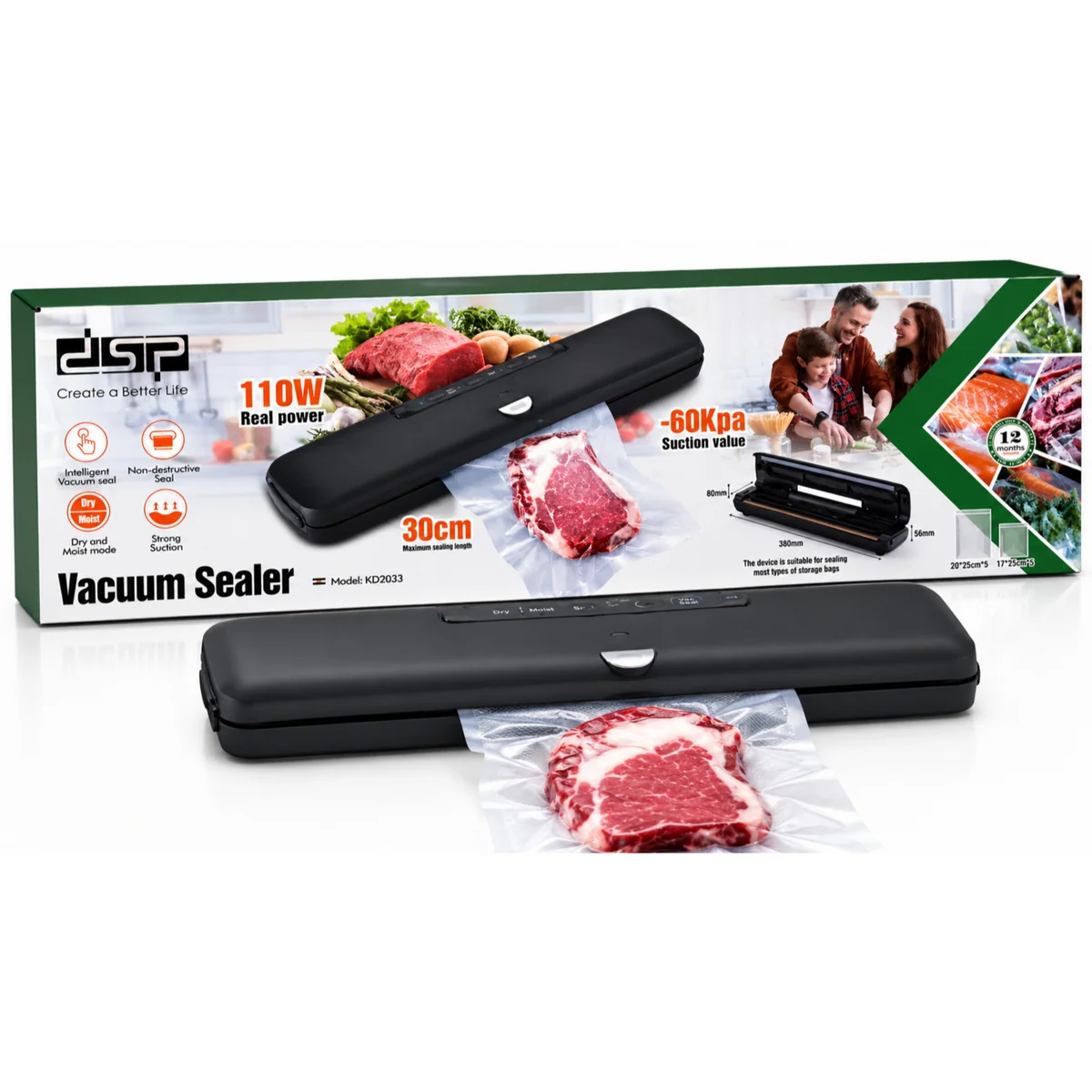 scelleur-sous-vide-dsp-kd2033-conservation-alimentaire(2) Machine d'Emballage et de Conservation Alimentaire - KD2033 – Image 1