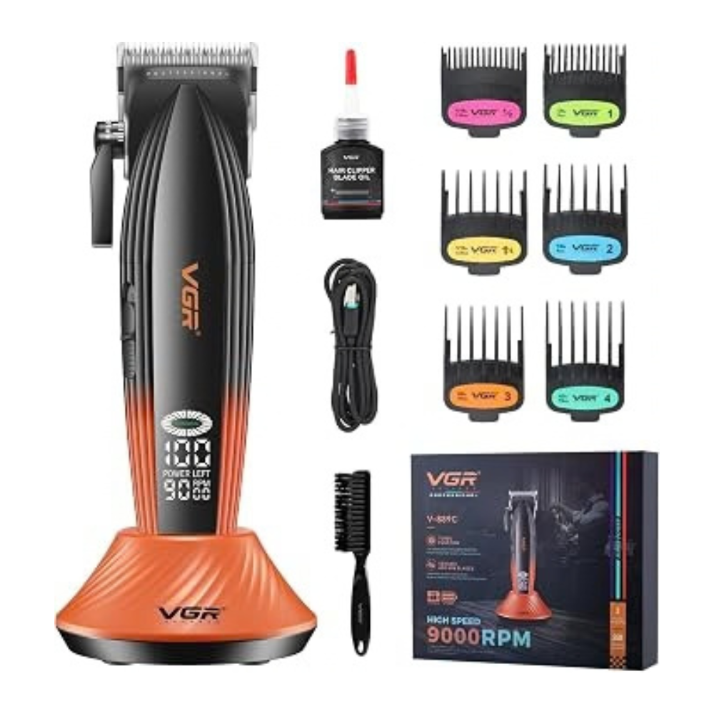 tondeuse-cheveux-barbe-professionnelle-vgr-v937-ecran-led Tondeuse à Cheveux et Barbe Professionnelle VGR V-937 – Image 1